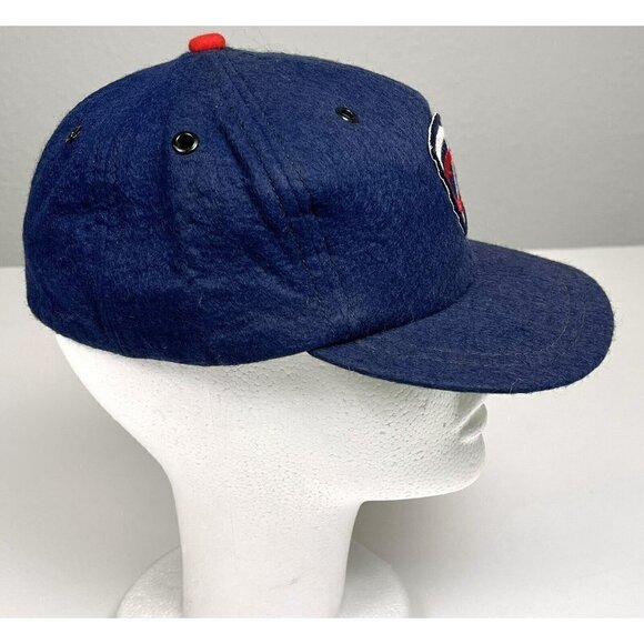 VTG 1950s MLB SMALL Navy Wool Blend Felt Minnesota Twins BASEBALL CAP USA Flaws - Picture 5 of 12